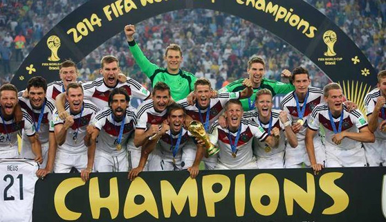 La seleccin de Alemania celebraba as su cuarta victoria en un Mundial de ftbol