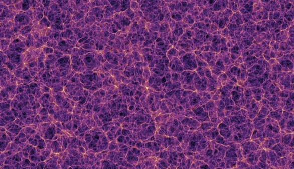 Simulacin de la red csmica con la presencia de materia oscura (The Millennium Simulation Project)