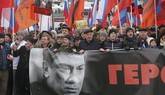 Multitudinaria marcha en Mosc para recordar a Nemtsov y pedir justicia