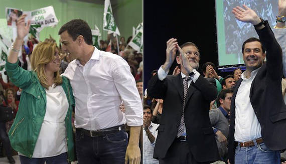 Rajoy y Snchez protagonizan el cierre de campaa en Andaluca con los argumentos y los ataques de siempre
