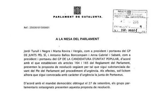 Los nueve puntos de la resolucin independentista aprobada en el Parlamento cataln
