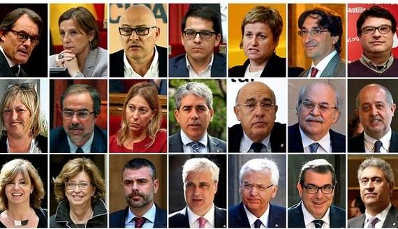 Los 21 cargos catalanes en el punto de mira del Constitucional