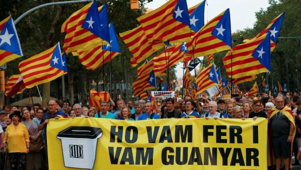 Tan solo 18.000 personas participan en la marcha independentista en Barcelona, según la Guardia Urbana. Hace un año eran 180.000.