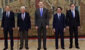 El Rey y los cuatro expresidentes, juntos en el Patronato de Elcano