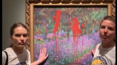 Nuevo acto vandálico contra una obra de arte: lanzan pintura a un cuadro de Monet