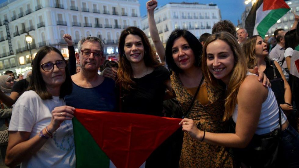 Sumar y Podemos se manifiestan en apoyo de Palestina y contra Israel en Madrid