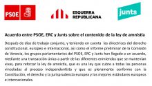 DOCUMENTO | Acuerdo PSOE-Junts-ERC sobre la ley de amnistía