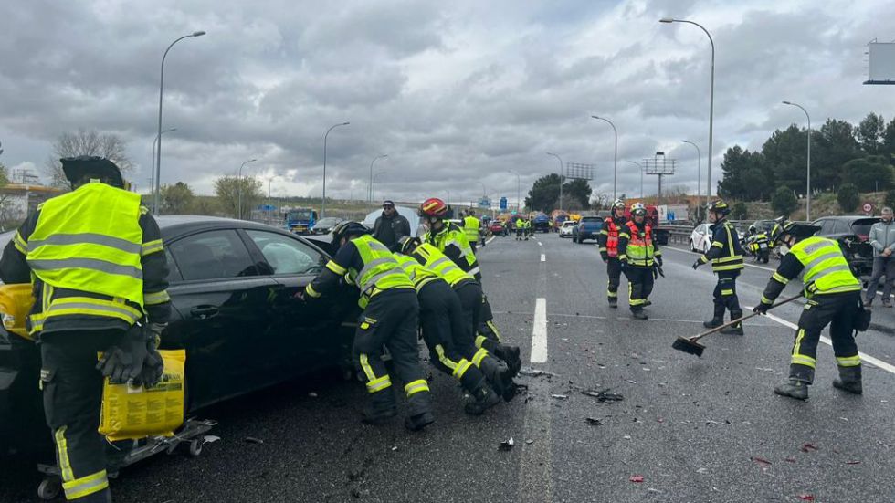 18 heridos al colisionar 30 vehículos en la A-3 a la entrada de Madrid