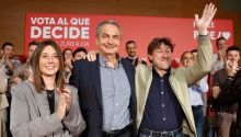 Zapatero arropa en la campaña vasca al PSE-EE, 'el gran partido de la paz en Euskadi'