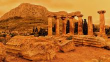 El cielo del sur de Grecia se tiñe de naranja por las nubes de polvo del Sáhara