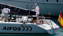 Felipe VI participa con el ‘Aifos’ en un entrenamiento de la Copa del Rey de vela