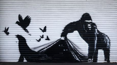 Al noveno día de creación, Banksy utilizó el Zoo como lienzo