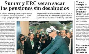 Las portadas de los periódicos de este sábado, 25 de enero