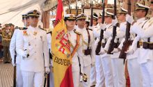 La princesa Leonor, abanderada en jura de bandera en el Juan Sebastián Elcano en Cartagena