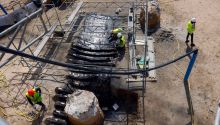 Hallan una quilla de un barco de hace 500 años en una excavación en Barcelona