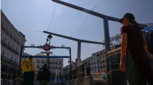 Comienza la instalación de toldos en la Puerta del Sol