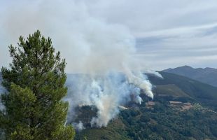 Los cortafuegos logran anclar el fuego de Ibias, pero se mantienen los desalojos