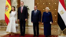 El presidente de Egipto y la primera dama dan la bienvenida oficial a los Reyes