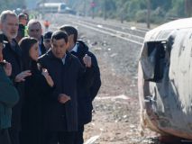 Los Reyes visitan el lugar del accidente ferroviario en Adamuz