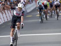Increíble: el ciclista Jay Vine se estrella con un canguro y aún así gana la carrera
