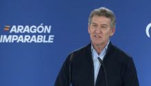 Feijóo cree que Aragón vota 'entre el modelo imparable de Azcón y el decadente de Sánchez'