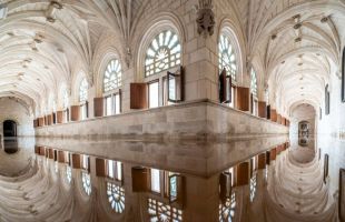La crecida del Duero afecta al Monasterio de Santa María de la Vid en Burgos