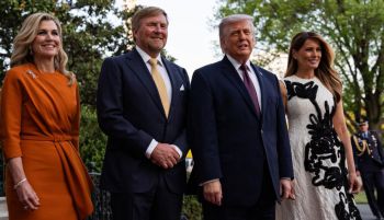 Trump y Melania reciben en la Casa Blanca a los Reyes de Holanda