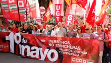 UGT y CCOO celebran la manifestación del 1 de mayo en Málaga para apoyar al Gobierno progresista