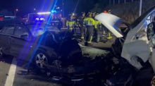 Cuatro heridos en un choque frontal en la M40 en una persecución policial