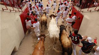 Tenso sexto encierro con toros de La Palmosilla que dejan un herido por asta