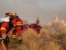 El operativo trabaja por tierra y aire para extinguir las llamas en Los Gallardos