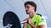 Julián Álvarez acude a Majadahonda y sigue el plan de trabajo previsto con el Atlético