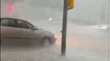 Tarragona, azotada por una tormenta de lluvia intensa, granizo y ráfagas de viento