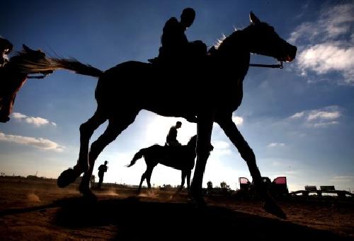 Carrera de caballos en la Frontera de Gaza