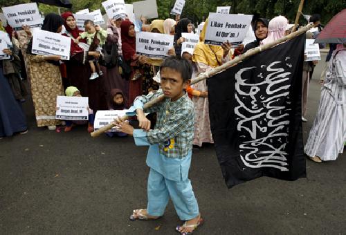 Manifestaciones en Yakarta.
