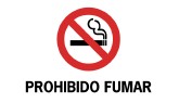 Cartel de prohibido fumar.