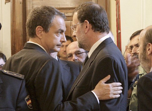 Zapatero y Rajoy han volado juntos. Efe