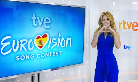 Edurne durante la rueda de prensa de TVE sobre Eurovisión. Foto: RTVE