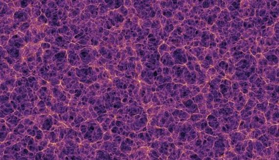 Simulación de la red cósmica con la presencia de materia oscura. (Foto: The Millennium Simulation Project)