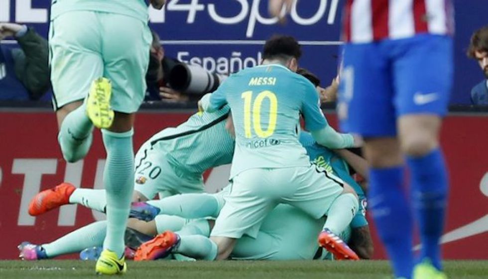 Un gol de Messi desniveló un partido inmenso que clausuró el empuje rojiblanco. Por Diego García. Estadio Vicente Calderón